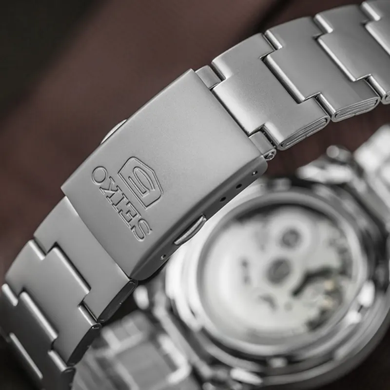 Seiko 5 Black Dial Silver-tone Automatic Men's Watch- SNK809K1